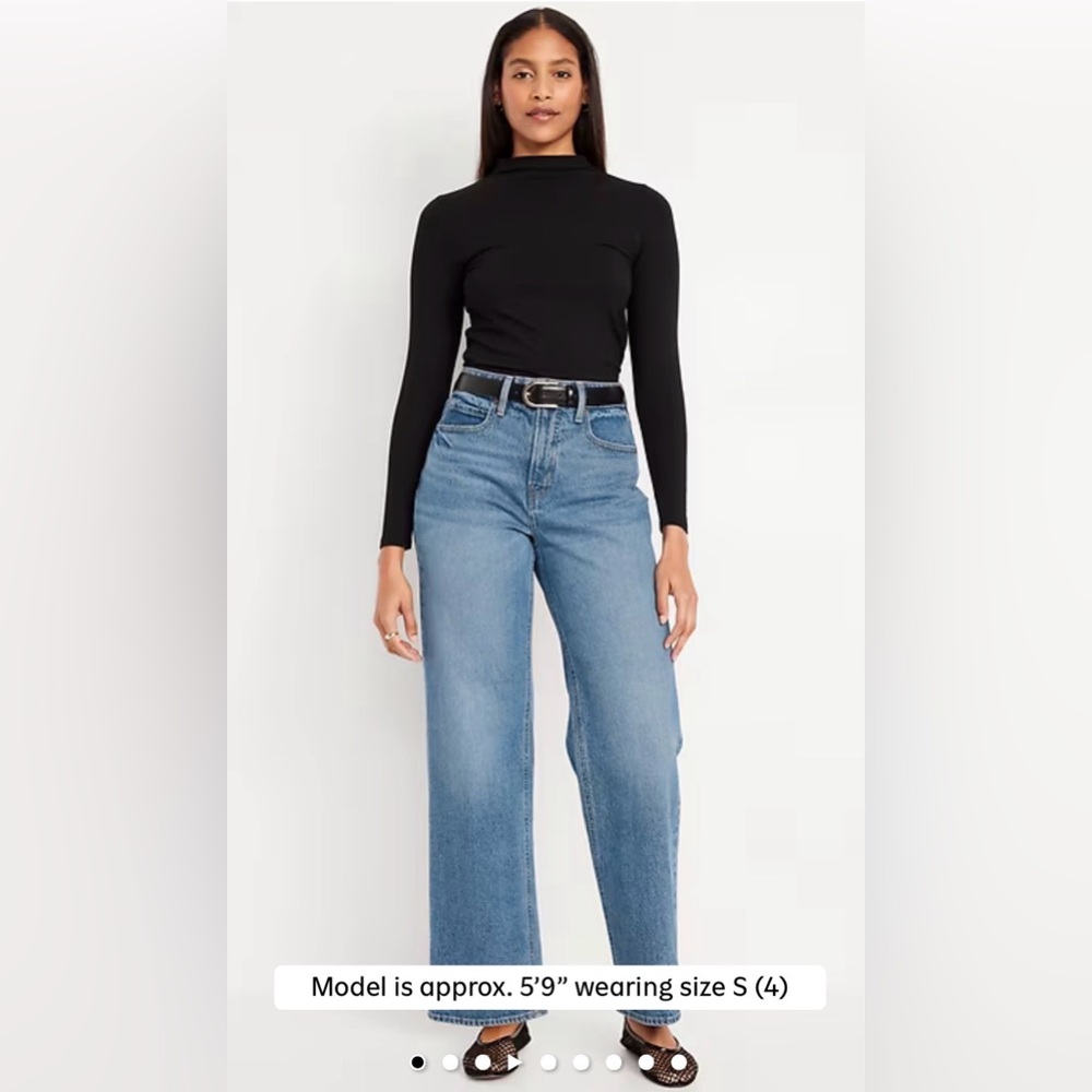 Old Navy Curvy Extra High-Waisted Sky-Hi Wide Leg Jeans - Medium Wash Size 12